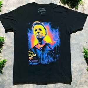 Halloween Michael Myers Horror The Day He Came Home Black T-Shirt Mens Size L